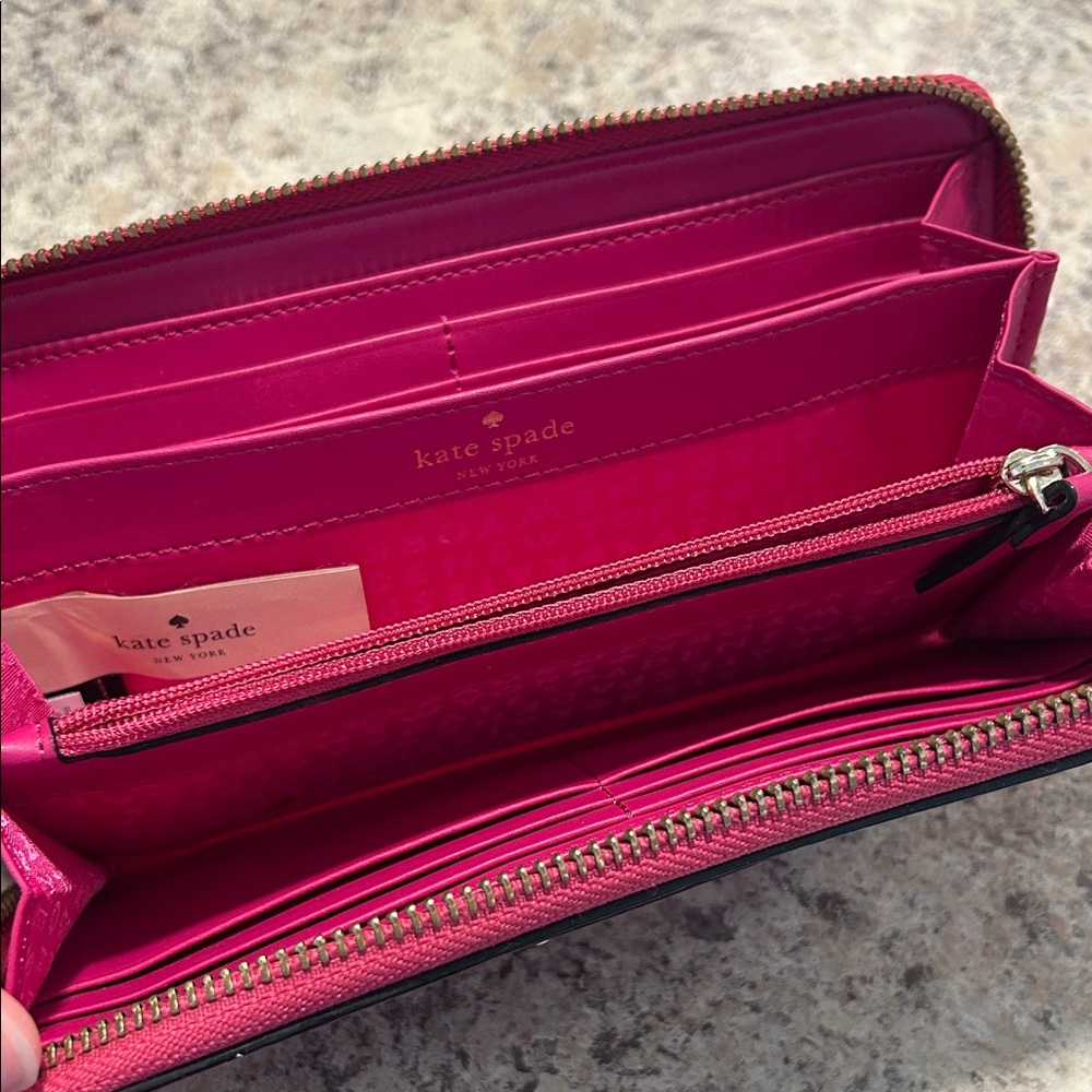 Kate Spade Fuchsia Zip-Around Wallet - Picture 2 of 3